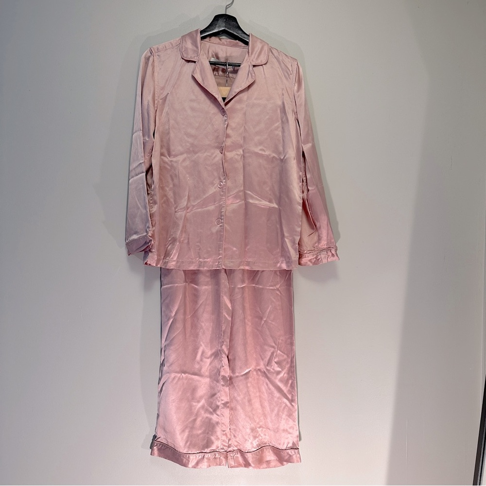 Vintage I. Magnin Pink Silk Pajamas Size M